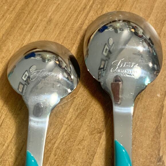 Fiestaware Swirl Turquoise Green Flatware Retired 5pc Place Setting Fiesta - Picture 7 of 10